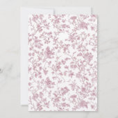 Dusty Rose Monogram Chinoiserie Wedding Kaart (Achterkant)