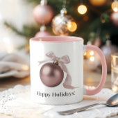 DUSTY ROSE ORNAMENT MUG FOR CHIC HOLIDAYS MOK