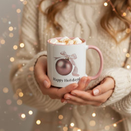 DUSTY ROSE ORNAMENT MUG FOR CHIC HOLIDAYS MOK