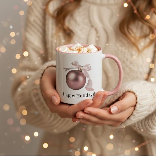 DUSTY ROSE ORNAMENT MUG FOR CHIC HOLIDAYS MOK