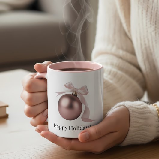 DUSTY ROSE ORNAMENT MUG FOR CHIC HOLIDAYS MOK