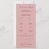 Dusty Rose Ornate Arch Botanical Wedding Program Kaart (Achterkant)