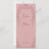 Dusty Rose Ornate Arch Botanical Wedding Program Kaart (Voorkant)