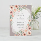 Dusty Rose Painterly Floral Wedding Kaart (Staand voorkant)