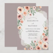 Dusty Rose Painterly Floral Wedding Kaart (Voorkant / Achterkant)