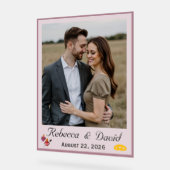 Dusty Rose & Pale Pink Two Hearts Catholic Wedding Acryl Bord (Hoek)