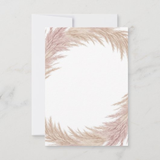 Dusty rose pampas grass RSVP card invitation Kaart (Achterkant)