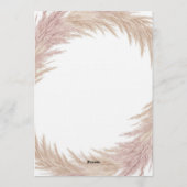 Dusty Rose Pampas Grass Wedding Invitation Kaart (Achterkant)