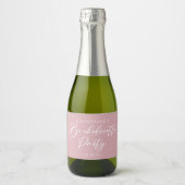 Dusty Rose Pink Bachelorette Party Custom Mini Sparkling Wijnetiket (Voorkant)