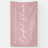 Dusty Rose Pink Bridal Shower Personalized Welcome Spandoek (Verticaal)