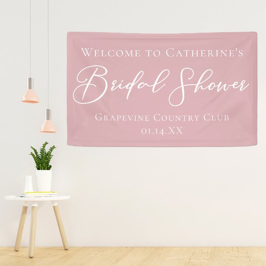 Dusty Rose Pink Bridal Shower Personalized Welcome Spandoek