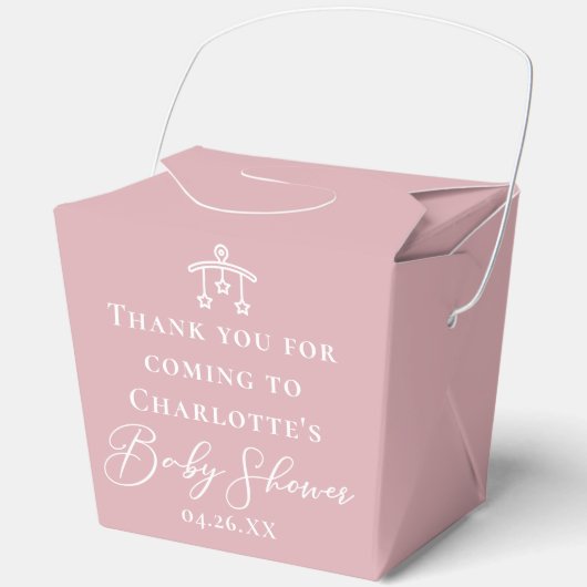 Dusty Rose Pink Chic Custom Baby Shower Fortune Bedankdoosjes (Voorkant)