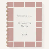 Dusty rose pink ivory grid business notitieboek (Voorkant)