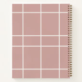 Dusty rose pink ivory grid business notitieboek (Achterkant)
