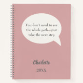 Dusty rose pink ivory inspirational goal quote notitieboek (Voorkant)