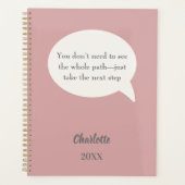 Dusty rose pink ivory inspirational goal quote planner (Voorkant)