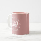 Dusty Rose Pink Personalized Golf Club Name Tweekleurige Koffiemok (Voorkant links)