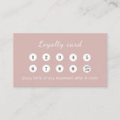 Dusty rose pink qr code business logo klantenkaartje (Voorkant)