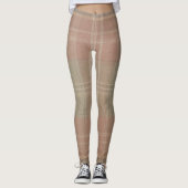 Dusty Rose Pink Sage Tartan Plaid Leggings (Voorkant)
