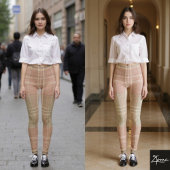 Dusty Rose Pink Sage Tartan Plaid Leggings