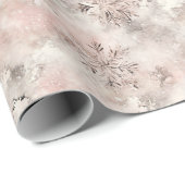 Dusty Rose Pink Snowflakes Christmas Cadeaupapier (Rol Hoek)