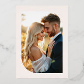 Dusty Rose & Rose Gold Tropical Pineapple Wedding Folie Uitnodiging (Achterkant)