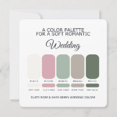 Dusty Rose Sage Green Wedding Color Palette Card Kaart (Voorkant)