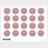 Dusty Rose Script Made With Love Homemade Food Jar Ronde Sticker (Vel)