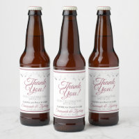Dusty Rose Simple Elegant White Wedding Thank You