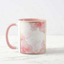 Dusty Rose Sprinkled Gold Frame Tasse