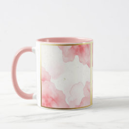 Dusty Rose Sprinkled Gold Frame Tasse Mok