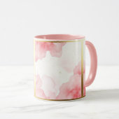 Dusty Rose Sprinkled Gold Frame Tasse Mok (Voorkant rechts)