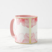 Dusty Rose Sprinkled Gold Frame Tasse Mok (Voorkant links)