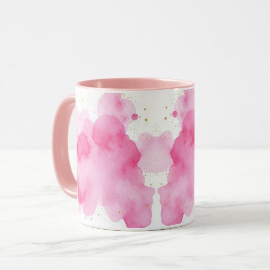 Dusty Rose Sprinkled Gold Mug Tasse Mok (Voorkant links)