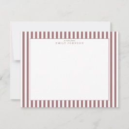 Dusty Rose Striped Note Card Kaart