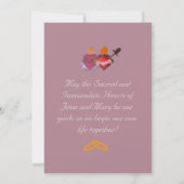 Dusty Rose Two Hearts Catholic Wedding Invitation Kaart (Achterkant)