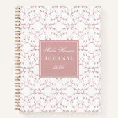 Dusty Rose Vine Pattern Journal | Custom Name Notitieboek (Voorkant)