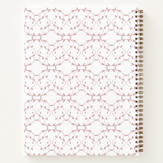 Dusty Rose Vine Pattern Journal | Custom Name Notitieboek (Achterkant)