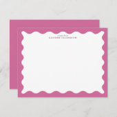 Dusty Rose Wavy Frame Note Card Kaart (Voorkant / Achterkant)