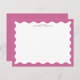 Dusty Rose Wavy Frame Note Card Kaart