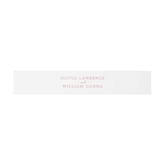 Dusty Rose Wedding Belly Band Script Modern Uitnodigingen Wikkel (Vlak)