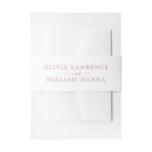 Dusty Rose Wedding Belly Band Script Modern Uitnodigingen Wikkel (Voorkant Voorbeeld)