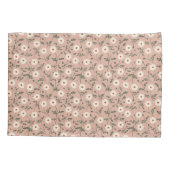 Dusty Rose White Modern Farmhouse Daisy Pattern Kussensloop (Achterkant)