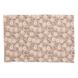 Dusty Rose White Modern Farmhouse Daisy Pattern Kussensloop