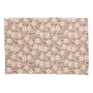 Dusty Rose White Modern Farmhouse Daisy Pattern Kussensloop