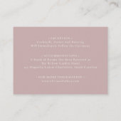 Dusty Rose Wildflower Details Card Wedding Insert Informatiekaartje (Achterkant)