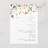 Dusty Rose Wildflower Wedding Details Informatiekaartje (Voorkant)