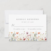 Dusty Rose Wildflower Wedding RSVP Card (Voorkant)