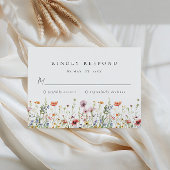 Dusty Rose Wildflower Wedding RSVP Card Kaartje