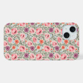 Dusty Rose Wildflowers Watercolor iPhone Hoesje (Achterkant horizontaal)